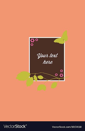 With photo butterfly branche and vector image