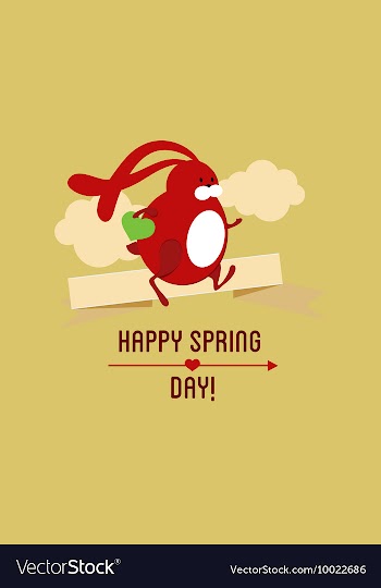 With rabbit ribbon clouds and vector image