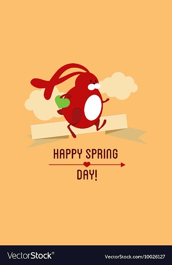 With rabbit ribbon clouds and vector image