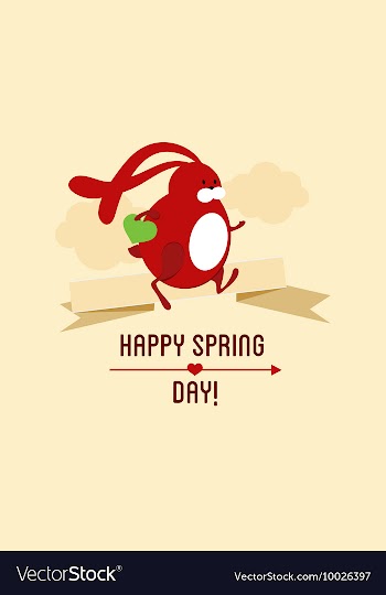 With rabbit ribbon clouds and vector image