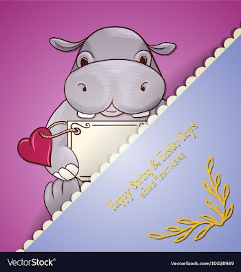 With spring and baby hipo vector image
