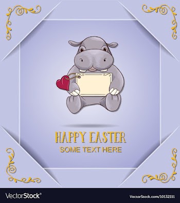 With spring and baby hipo vector image