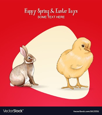 With spring and chicken vector image