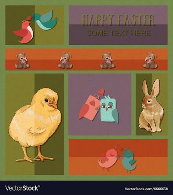 With spring and chicken vector image