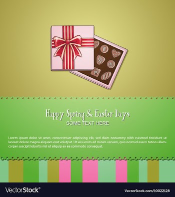 With spring and chocolate box vector image