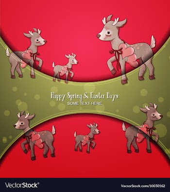 With spring and deer vector image