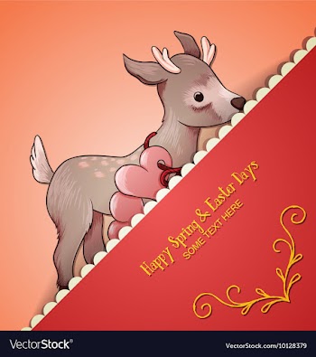 With spring and deer vector image