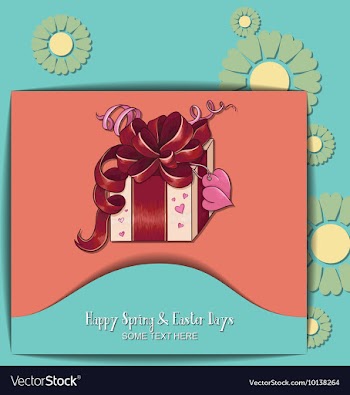 With spring and giftbox vector image