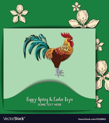 With spring and rooster vector image