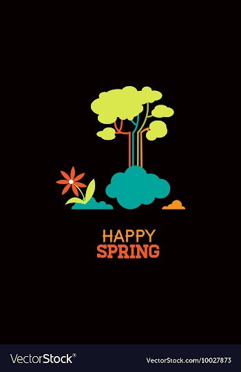 With spring clouds and vector image