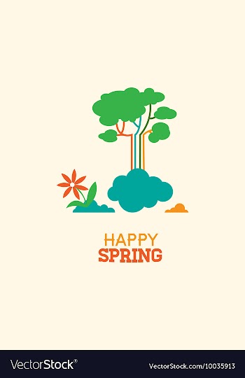 With spring clouds and vector image