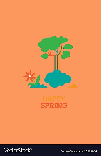 With spring clouds and vector image