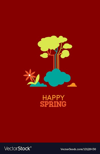 With spring clouds and vector image