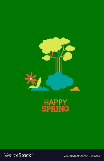 With spring clouds and vector image