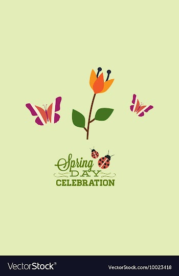 With spring day and vector image