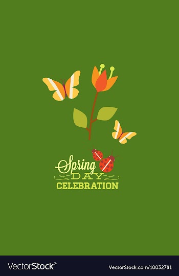 With spring day and vector image
