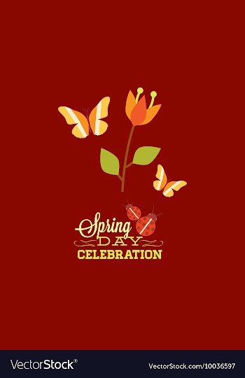 With spring day and vector image