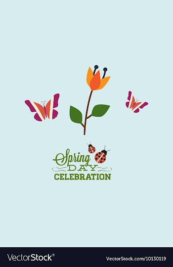 With spring day and vector image