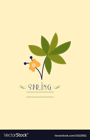 With spring flower and vector image