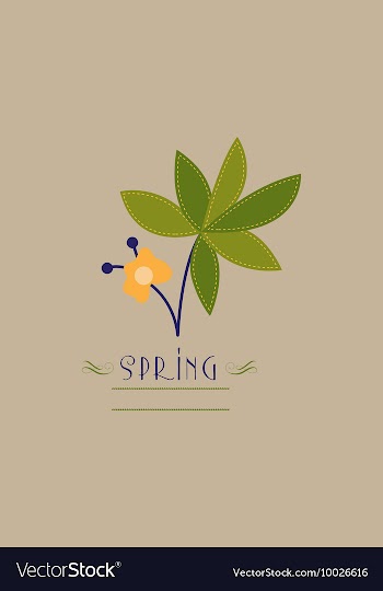 With spring flower and vector image