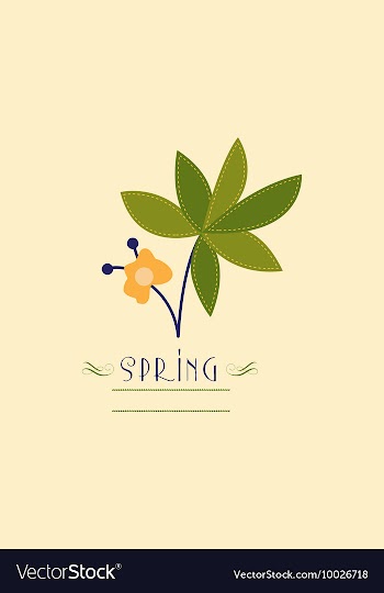 With spring flower and vector image