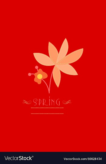 With spring flower and vector image