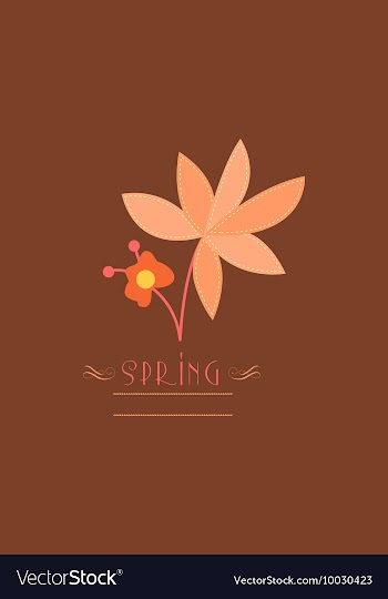 With spring flower and vector image