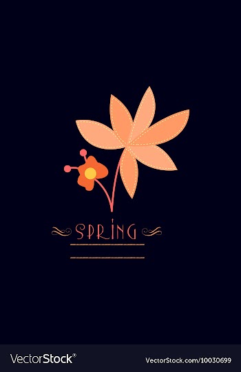 With spring flower and vector image