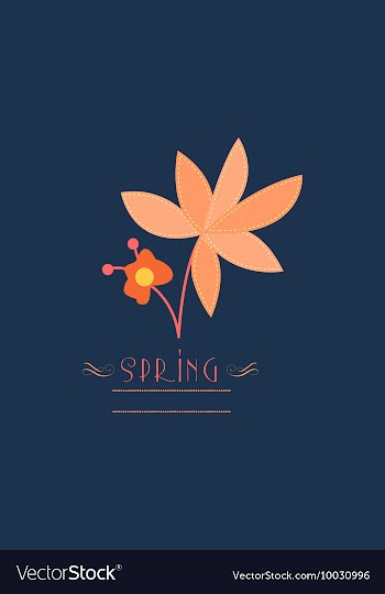 With spring flower and vector image