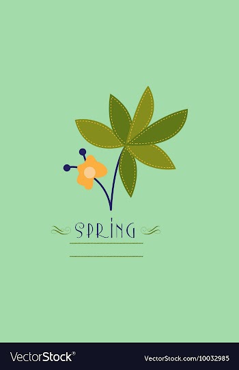 With spring flower and vector image