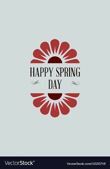 With spring flower and vector image