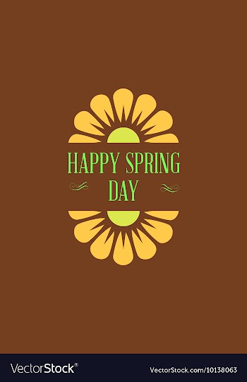 With spring flower and vector image