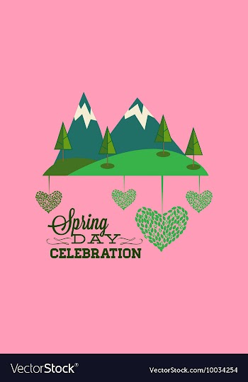 With spring mountains and vector image