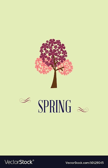 With spring tree and vector image