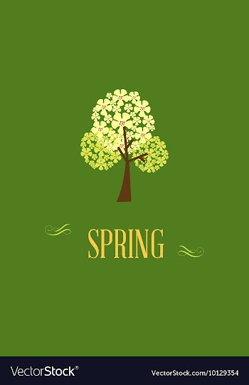 With spring tree and vector image