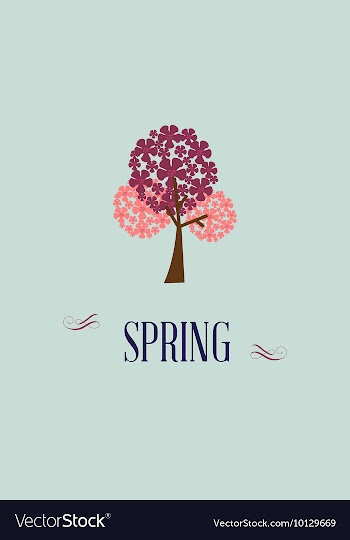 With spring tree and vector image