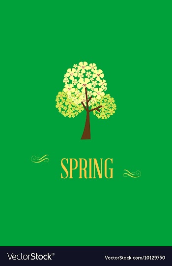 With spring tree and vector image