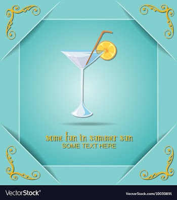 With summer and cocktail vector image
