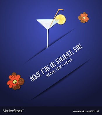 With summer and cocktail vector image