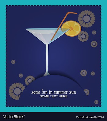 With summer and cocktail vector image