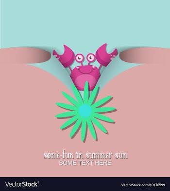 With summer and crab vector image