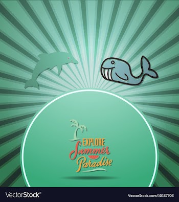 With summer and dolphin vector image