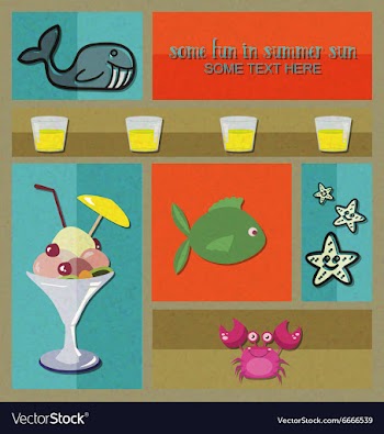 With summer and fish vector image
