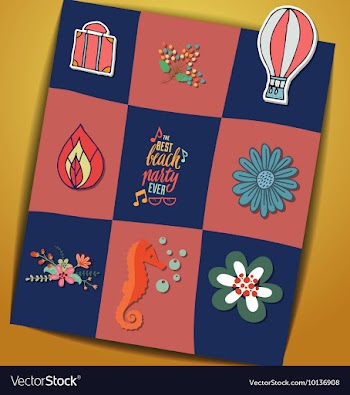 With summer and flower vector image