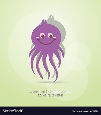 With summer and octupus vector image
