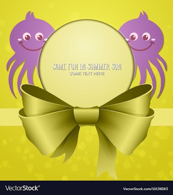 With summer and octupus vector image
