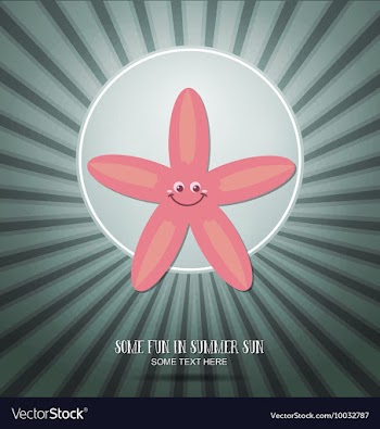 With summer and starfish vector image