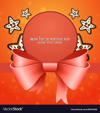 With summer and starfish vector image