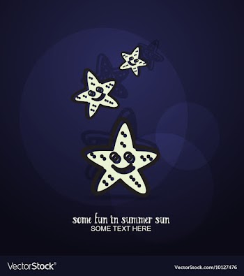 With summer and starfish vector image