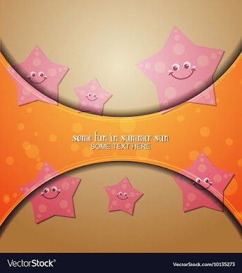 With summer and starfish vector image